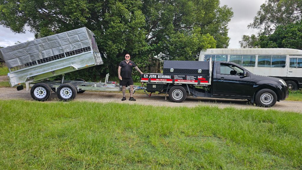 Household Rubbish Removal – EZI Junk Removal truck and trailer